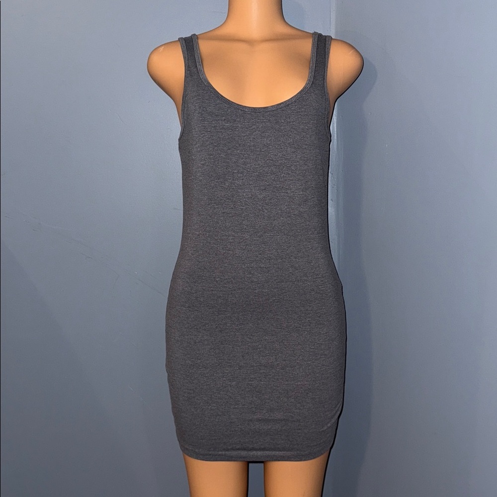 Forever 21 Dark Gray Bodycon Tank Mini Dress | Size Medium - Picture 1 of 5